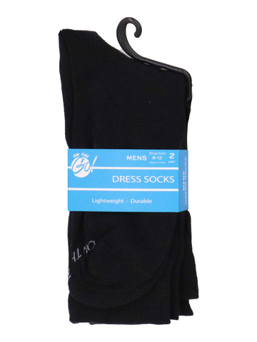 On The Go Men's Dress Socks (2 Pair Pack, Black with Pin Stripes) On The Go Men's Dress Socks (2 Pair Pack, Black with Pin Stripes)