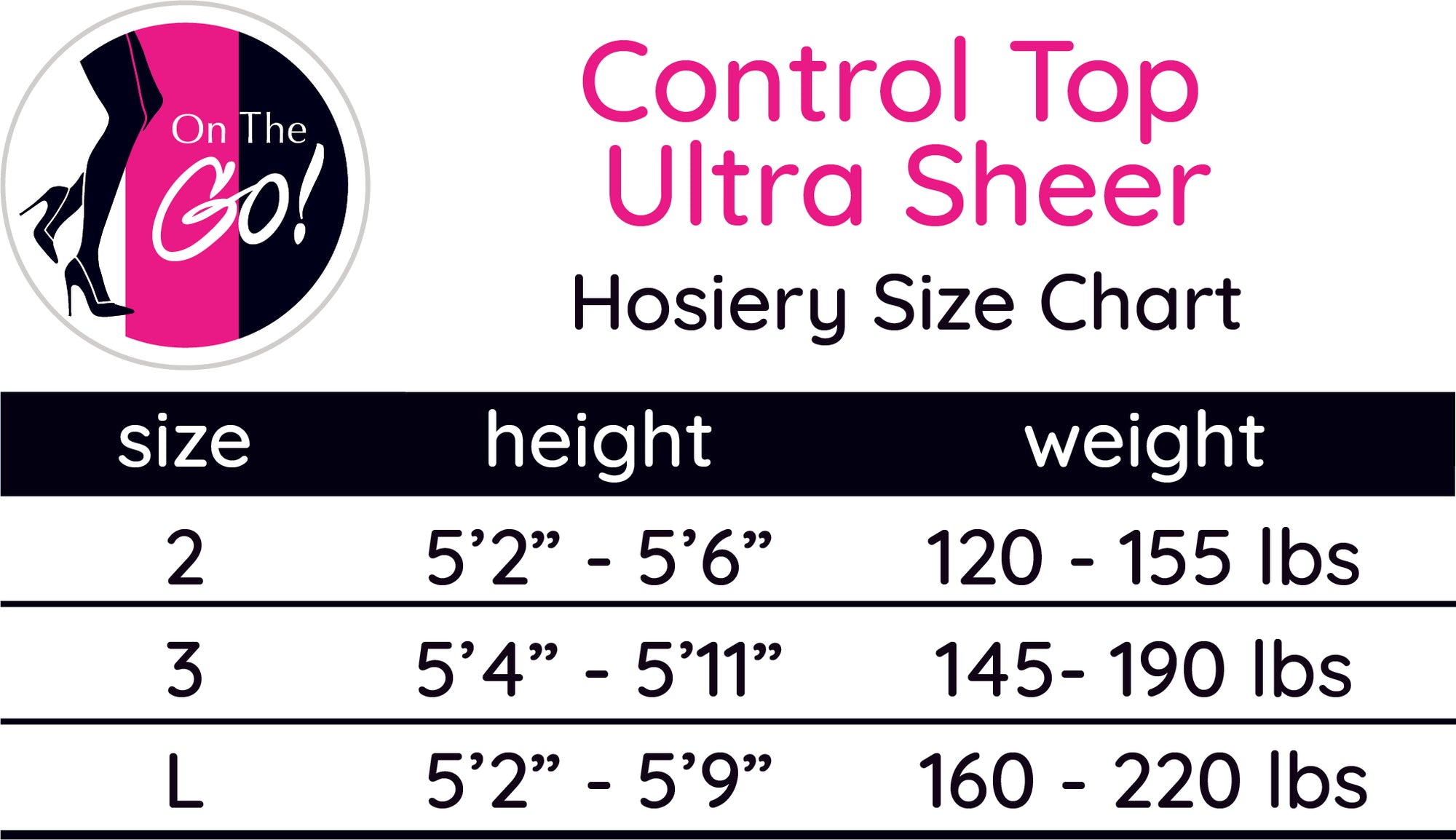 Control Top Black Ultra Sheer Hosiery