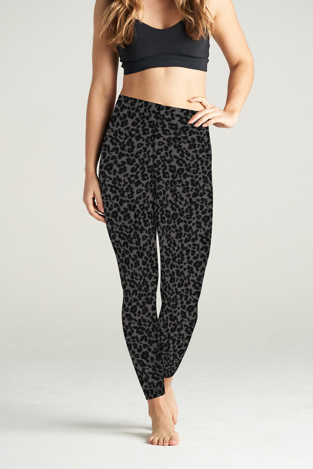 SuperSoft High Waist Grey Cheetah Print Leggings