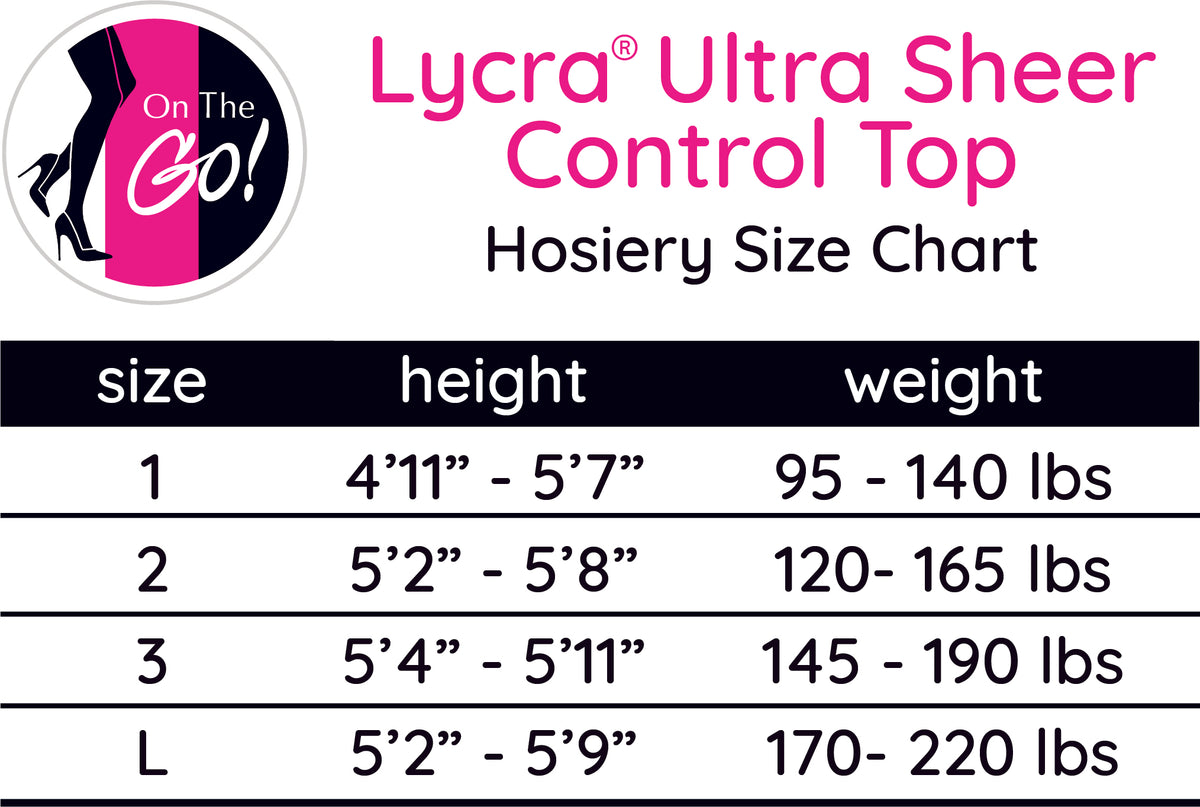 Lycra Size Chart