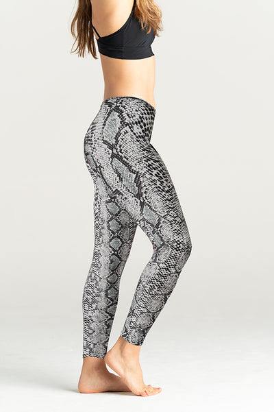 New Plus Size 2XL Black Shiny Snakeskin Print Tummy Control Leggings | eBay