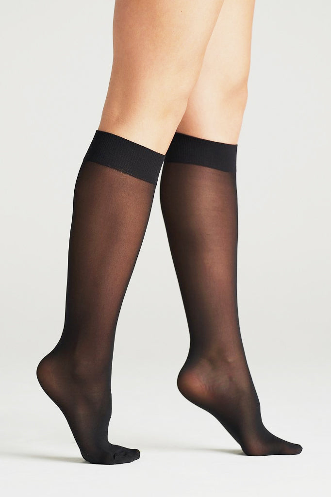 Womens 12 Pack Silky Sheer Knee High Trouser Socks Reinforced ToeSkin   Amazonin Clothing  Accessories