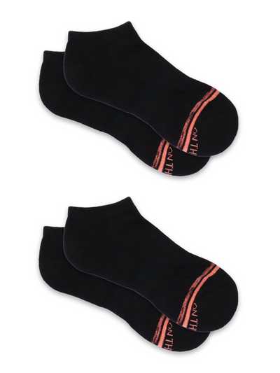 Cushion Fashion Low-Cut Socks - 2 Stripe Design (2 Pair Pack)
